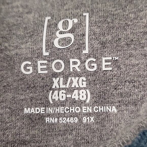 George Men's Thermal Long Sleeved Shirt Green 1/4 Button Pullover Size XL - Picture 5 of 7